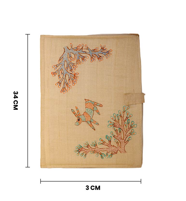 Handcrafted Gond Folk Art Fabric File Folder