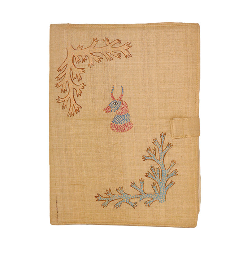 Handcrafted Traditional Gond Art Fabric File Folder –  Horse Design