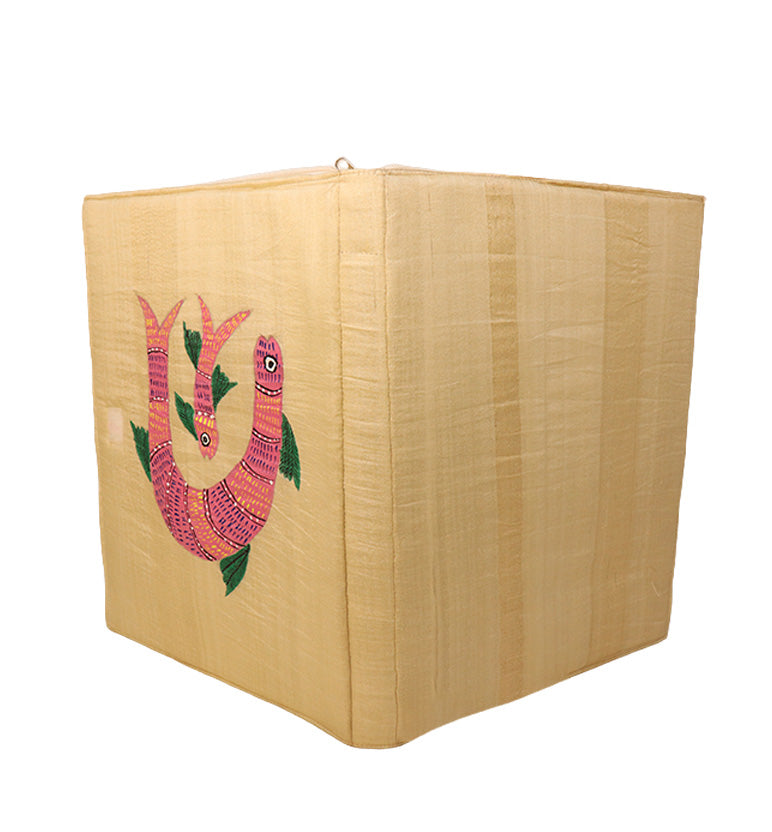 Handcrafted Folk Gond Art Fabric File Folder –  Colorful Tiger Motif