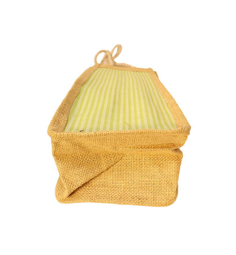 Handmade Striped Jute Bottle Bag