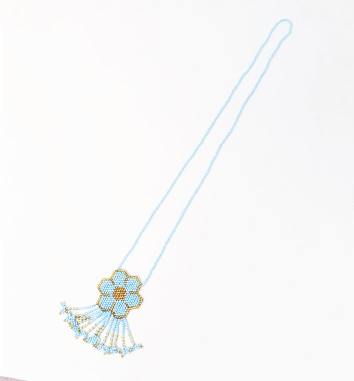 Handcrafted Beaded Flower Pendant Necklace