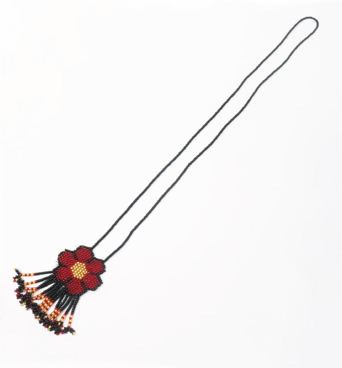 Handcrafted Beaded Flower Pendant Necklace