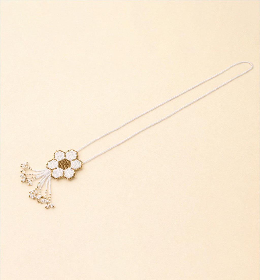 Handcrafted Beaded Flower Pendant Necklace