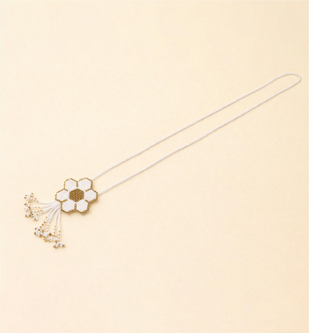 Handcrafted Beaded Flower Pendant Necklace