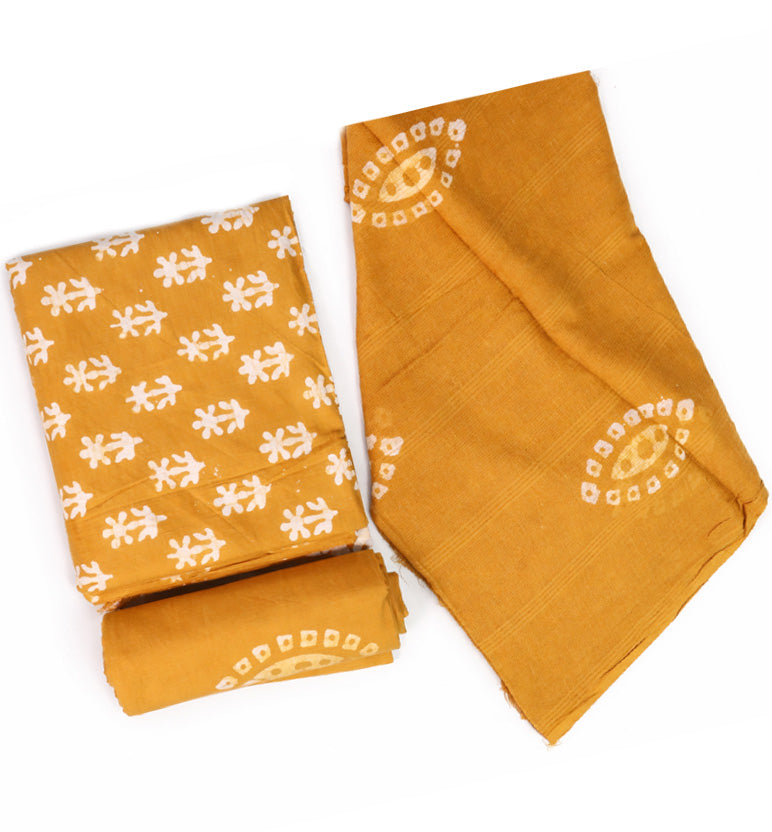 Handcrafted Batik Print Unstitched 3-Piece Suit Set