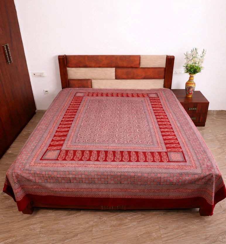 Hand Block Printed Bagh Cotton Double Bed Sheet