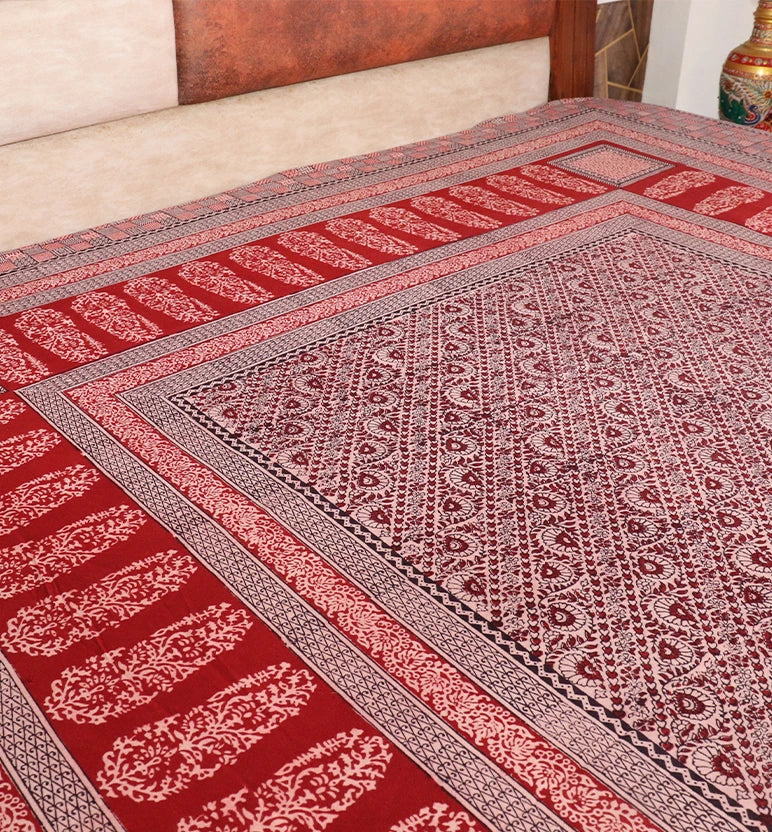 Hand Block Printed Bagh Cotton Double Bed Sheet