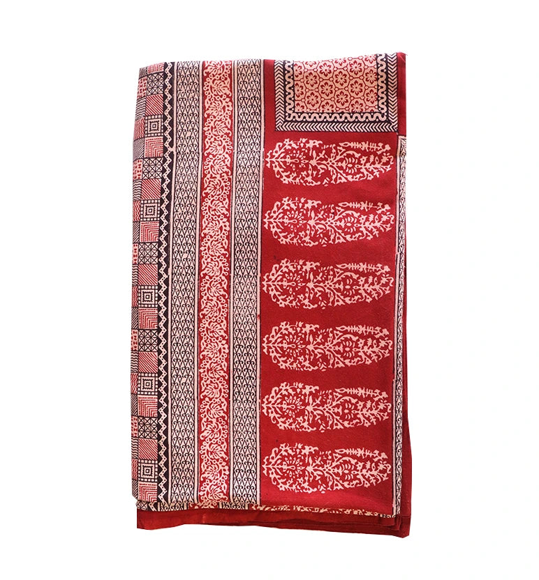 Hand Block Printed Bagh Cotton Double Bed Sheet