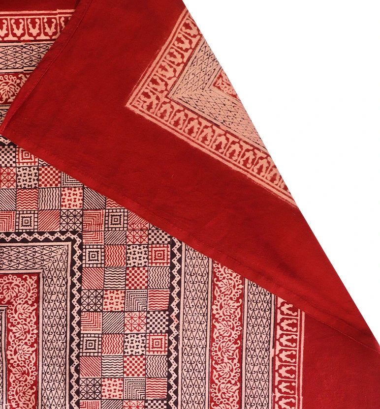 Hand Block Printed Bagh Cotton Double Bed Sheet