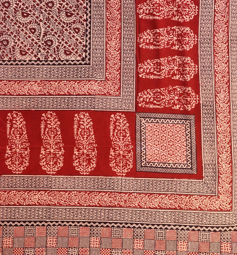 Hand Block Printed Bagh Cotton Double Bed Sheet