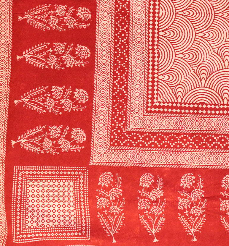 Hand Block Printed Bagh Cotton Double Bed Sheet