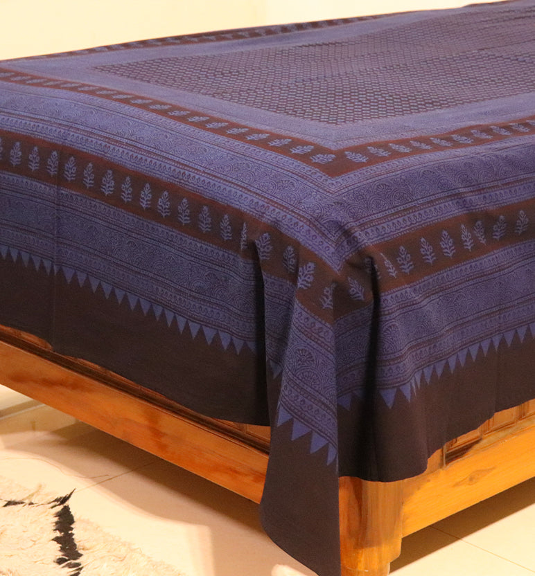 Hand Block Printed Bagh Cotton Single Bed Sheet