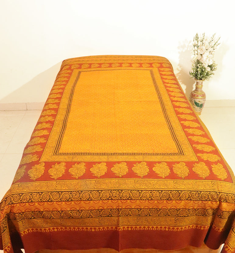 Hand Block Printed Bagh Cotton Single Bed Sheet