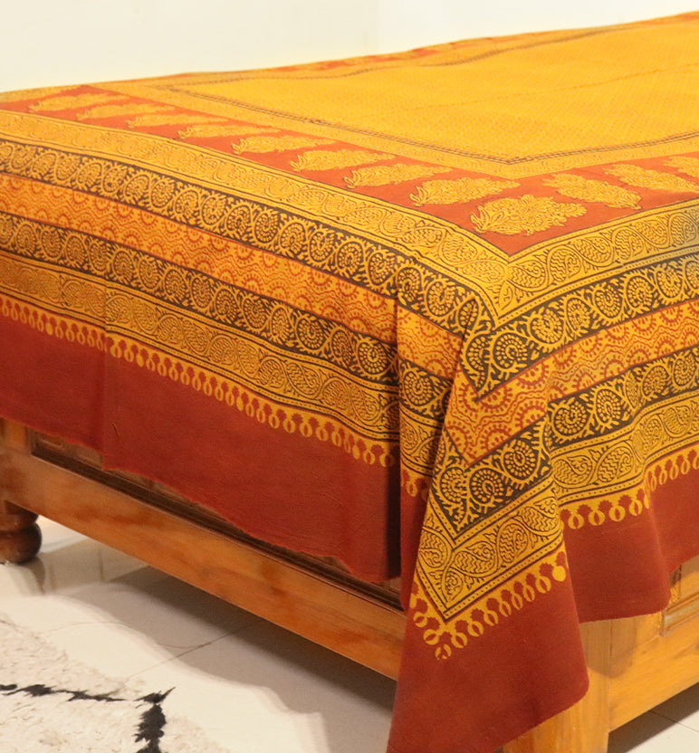 Hand Block Printed Bagh Cotton Single Bed Sheet
