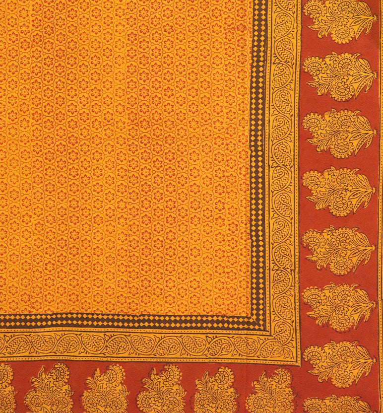 Hand Block Printed Bagh Cotton Single Bed Sheet