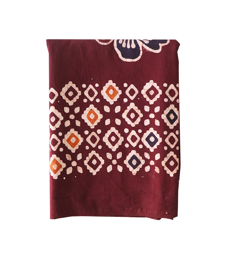 Handcrafted Batik Print Cotton Single Bed Sheet with Two Pillow Covers