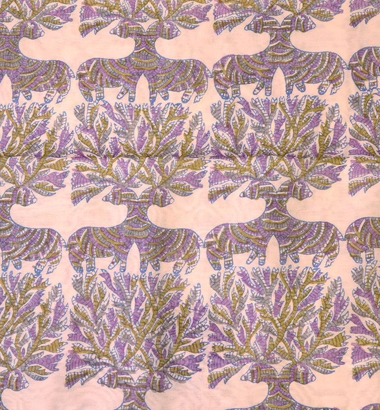 Gond Art Block Print Maheshwari Unstitched Suit Set – 3 Piece