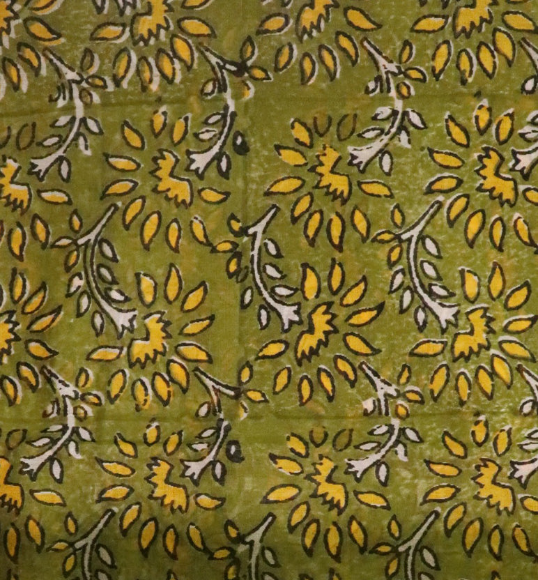 Block Print Kalamkari Maheshwari Unstitched Suit Set – 3 Piece