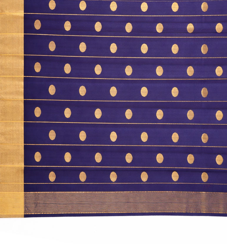 Handloom Chanderi Silk Mercerized Cotton Saree with Meena Booti
