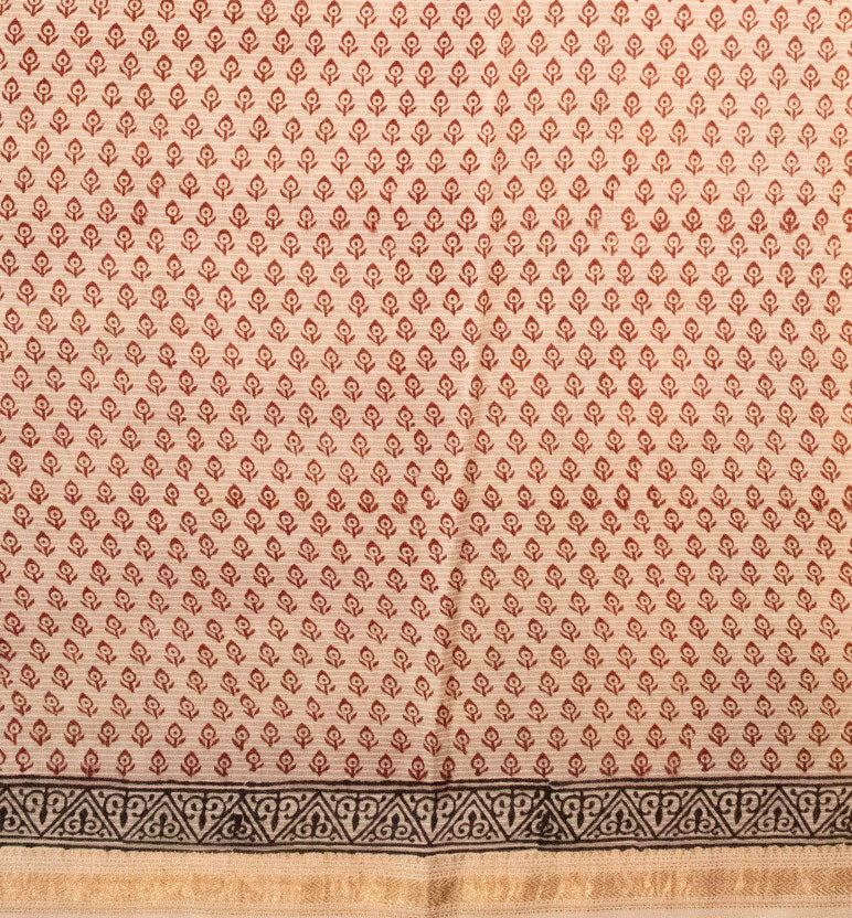 Bagh Print Maheshwari Cotton-Silk Saree – Hand Block Printed