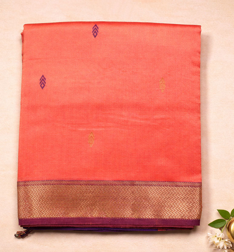 Traditional Handloom Maheshwari Silk-Blend Saree
