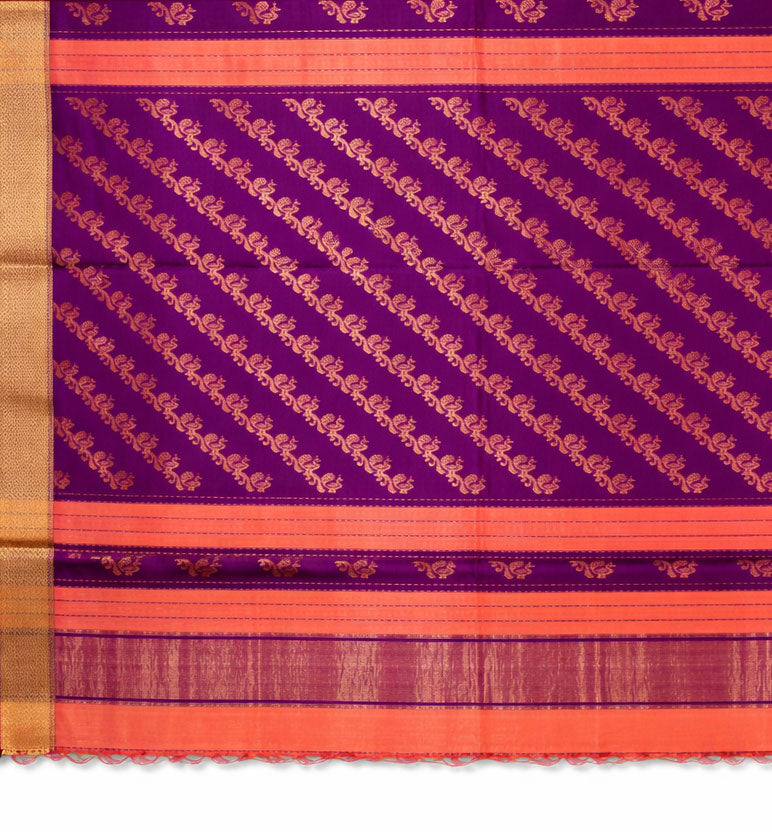 Traditional Handloom Maheshwari Silk-Blend Saree