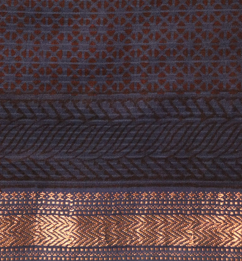 Bagh Print Maheshwari Cotton-Silk Saree – Hand Block Printed