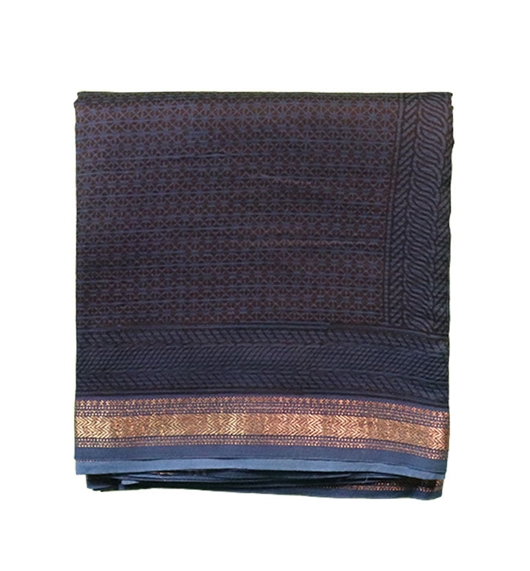 Bagh Print Maheshwari Cotton-Silk Saree – Hand Block Printed