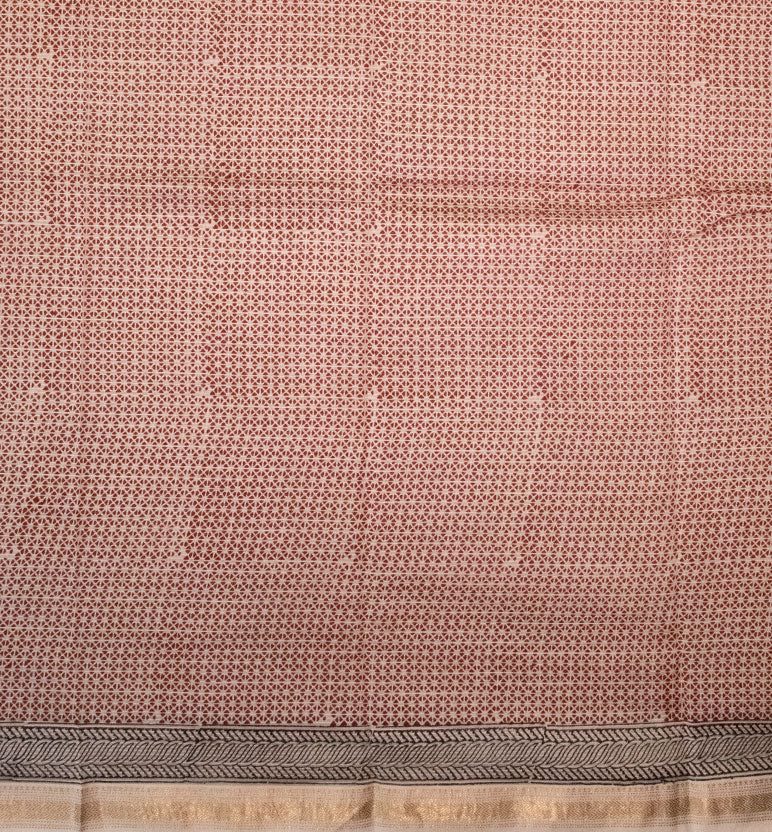 Bagh Print Maheshwari Cotton-Silk Saree – Hand Block Printed