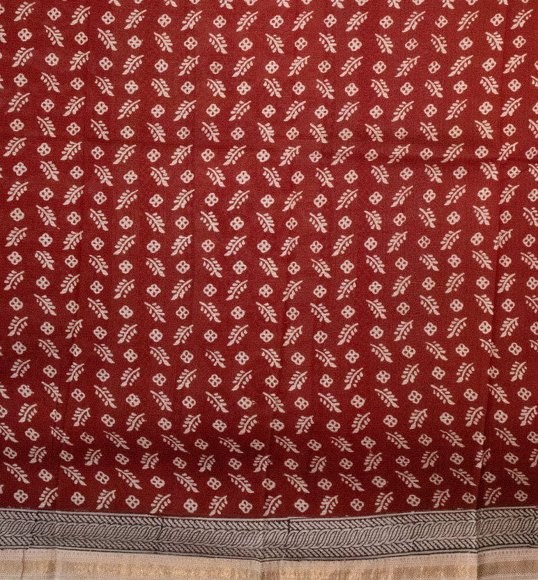 Bagh Print Maheshwari Cotton-Silk Saree – Hand Block Printed
