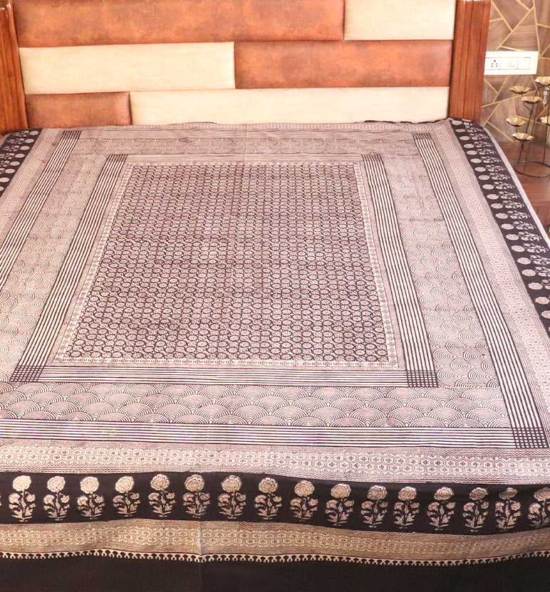 Hand Block Printed Bagh Cotton Double Bed Sheet