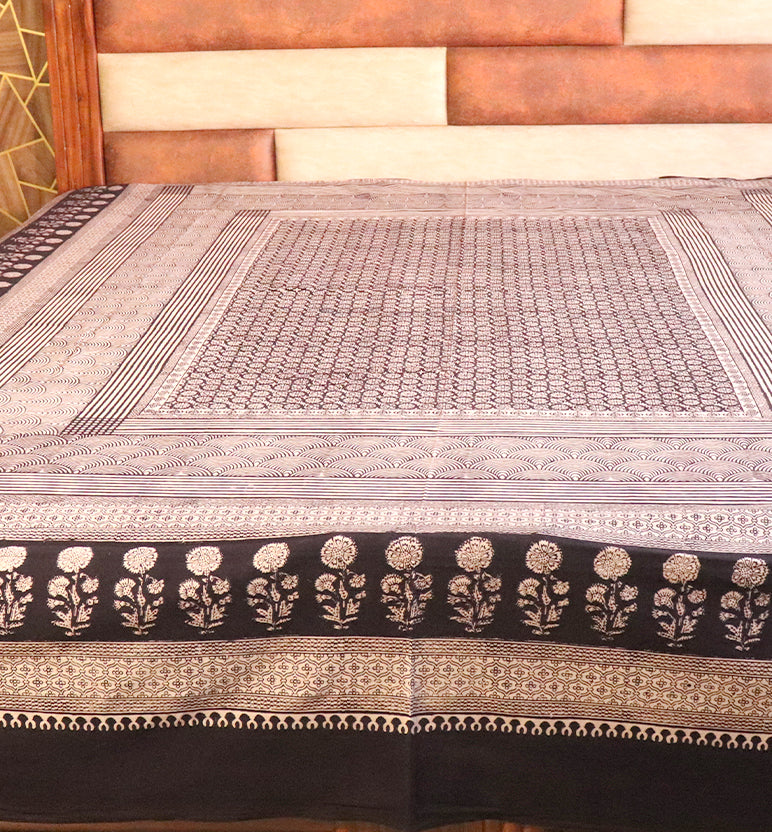 Hand Block Printed Bagh Cotton Double Bed Sheet