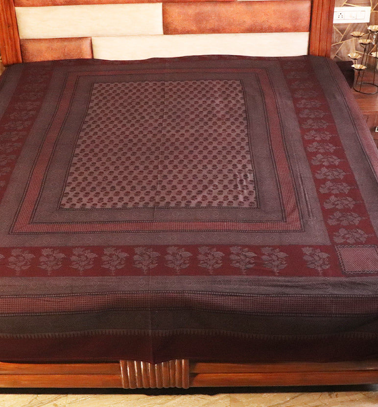 Hand Block Printed Bagh Cotton Double Bed Sheet
