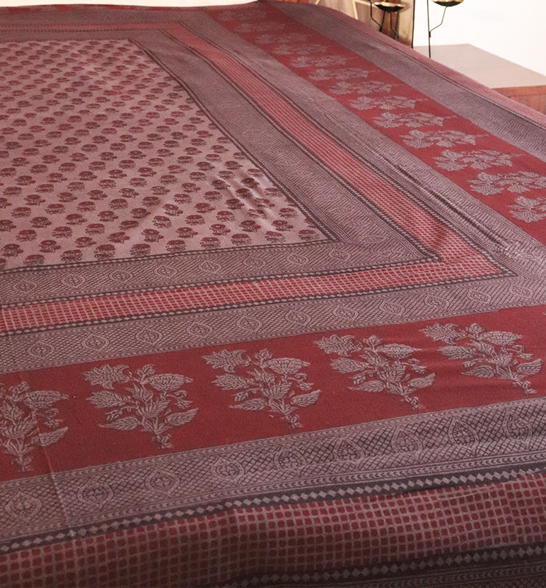 Hand Block Printed Bagh Cotton Double Bed Sheet