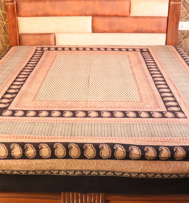 Hand Block Printed Bagh Cotton Double Bed Sheet