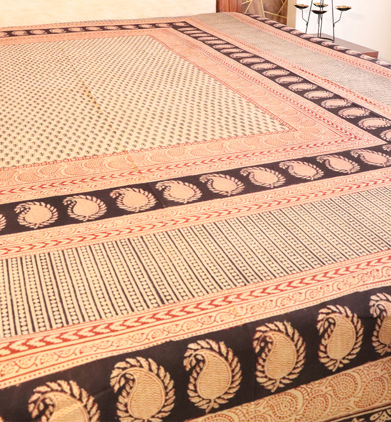 Hand Block Printed Bagh Cotton Double Bed Sheet