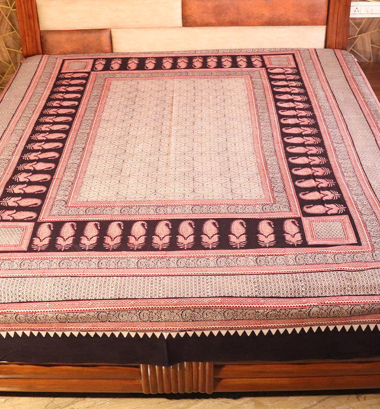 Hand Block Printed Bagh Cotton Double Bed Sheet