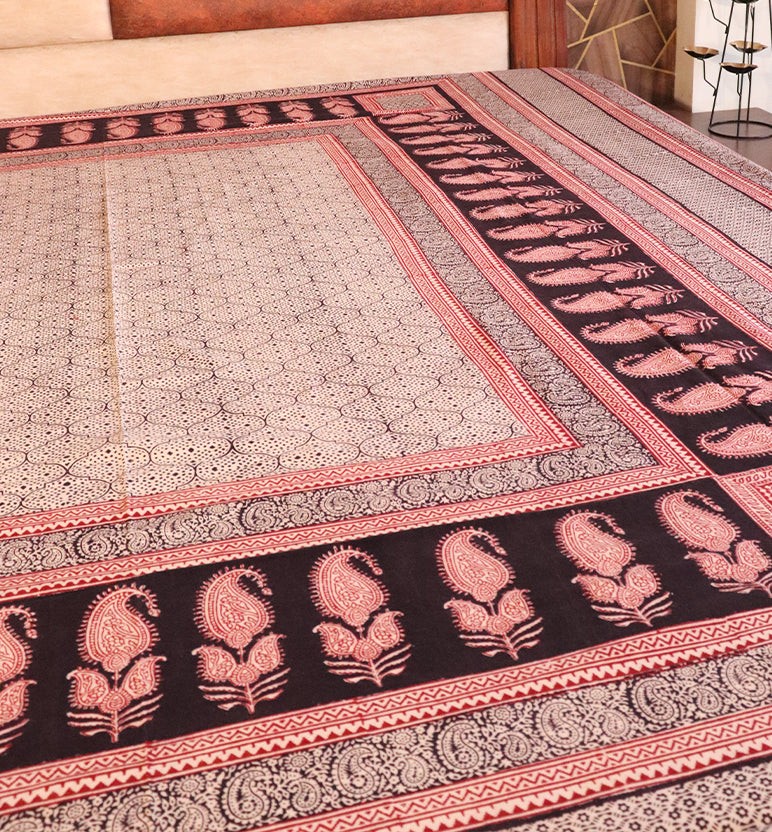 Hand Block Printed Bagh Cotton Double Bed Sheet