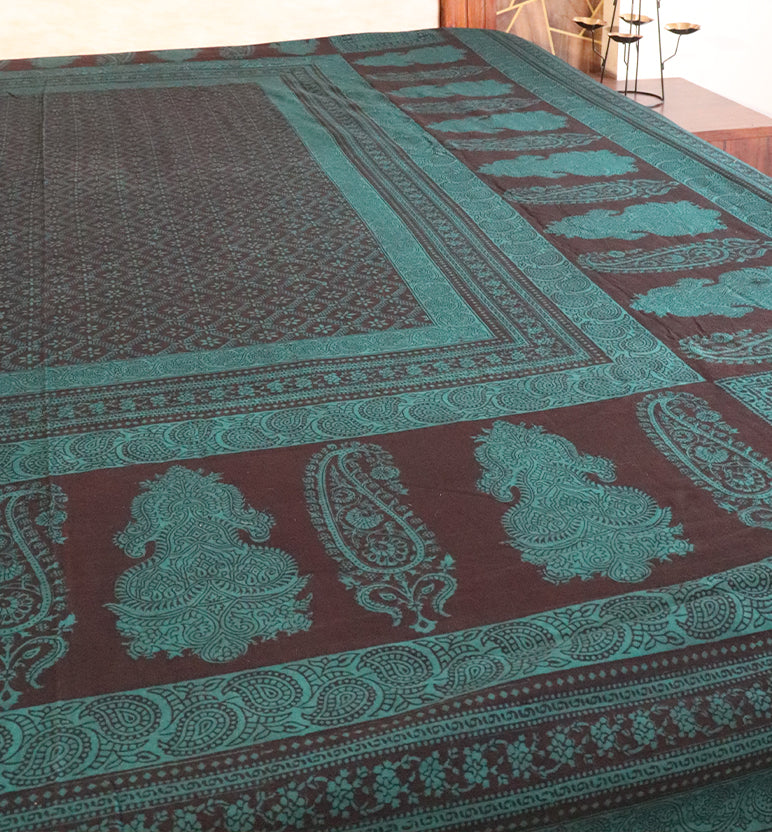 Hand Block Printed Bagh Cotton Double Bed Sheet