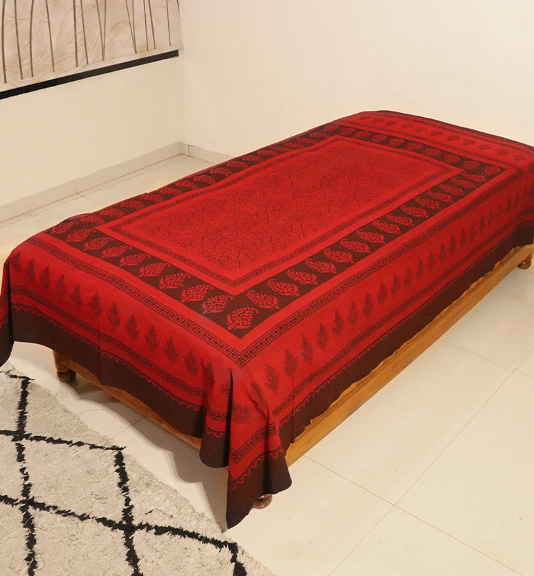 Hand Block Printed Bagh Cotton Single Bed Sheet