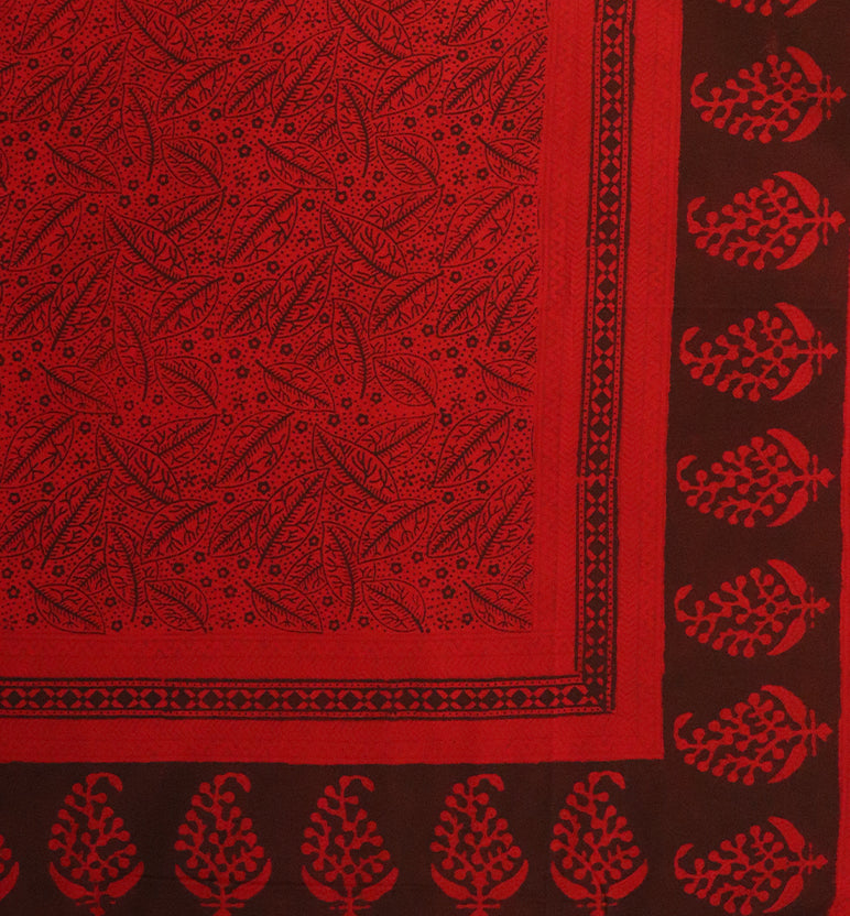 Hand Block Printed Bagh Cotton Single Bed Sheet