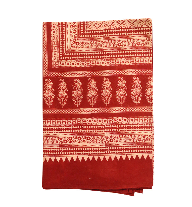 Hand Block Printed Bagh Cotton Single Bed Sheet