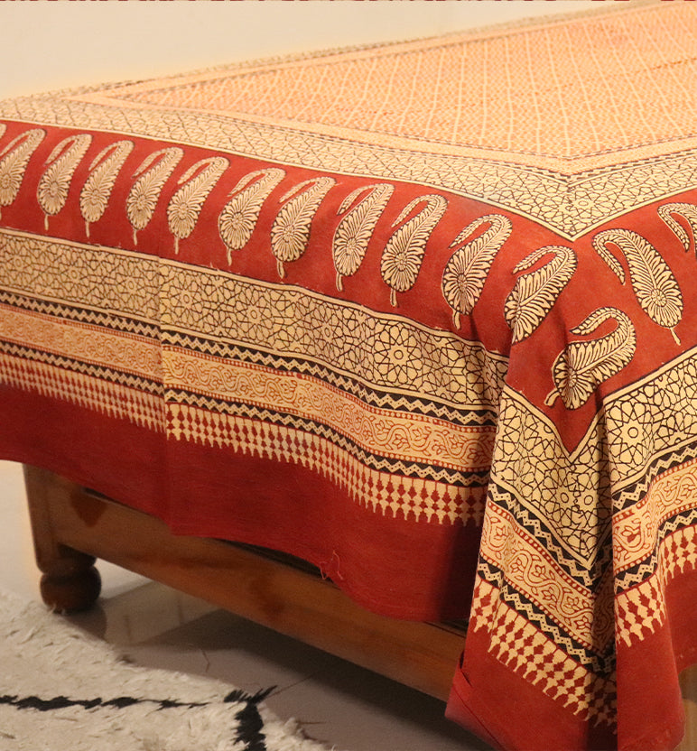 Hand Block Printed Bagh Cotton Single Bed Bed Sheet