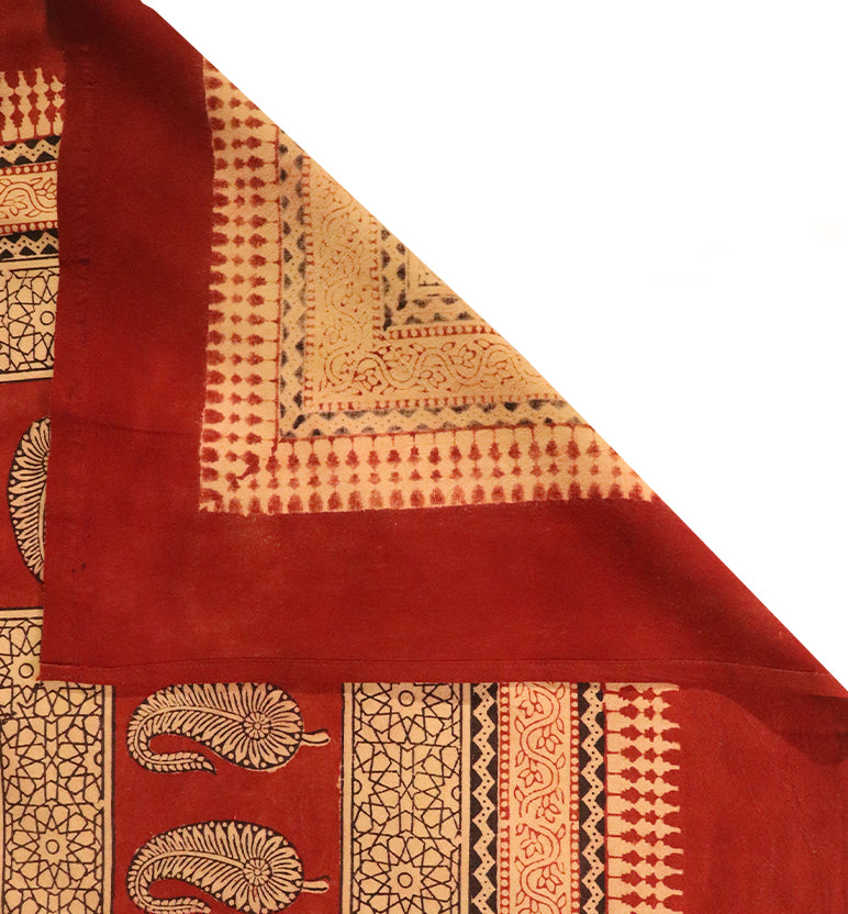 Hand Block Printed Bagh Cotton Single Bed Bed Sheet