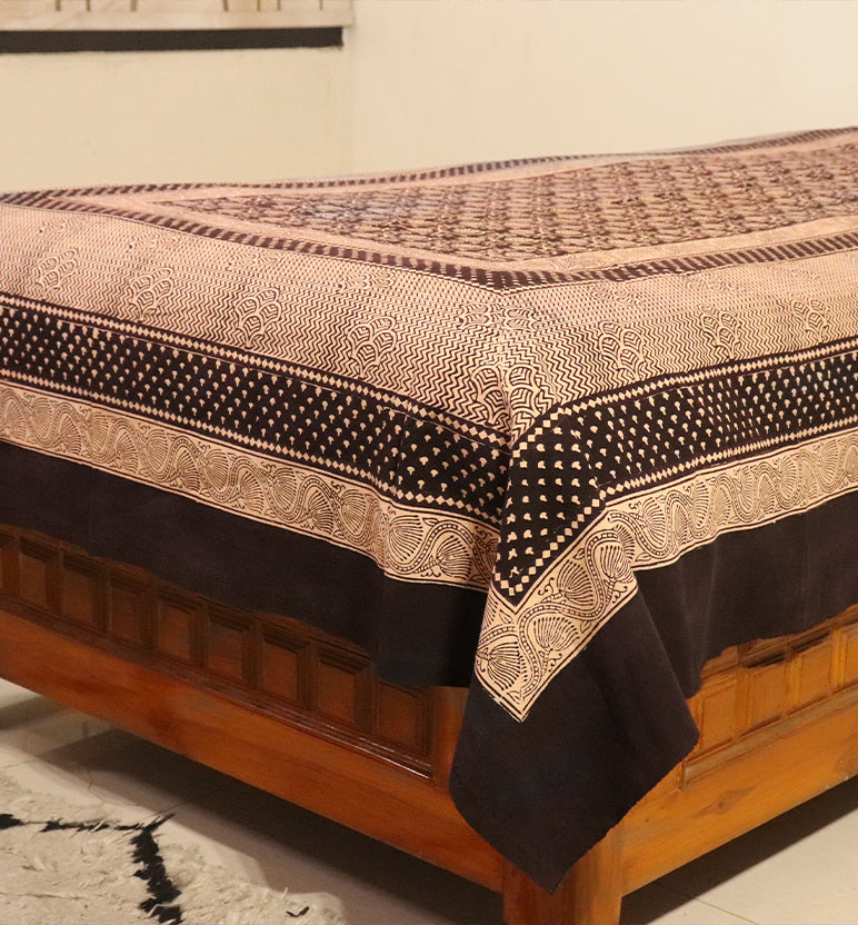 Hand Block Printed Bagh Cotton Single Bed Sheet