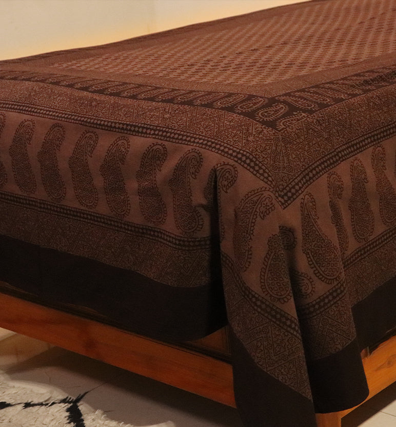 Hand Block Printed Bagh Cotton Single Bed Sheet