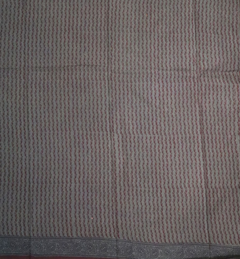 Bagh Hand Block Printed Cotton Saree – Traditional Natural Dye Drape