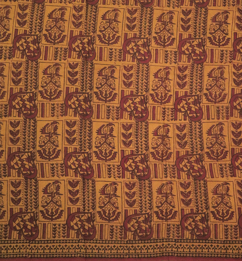 Bagh Hand Block Printed Cotton Saree – Traditional Natural Dye Drape