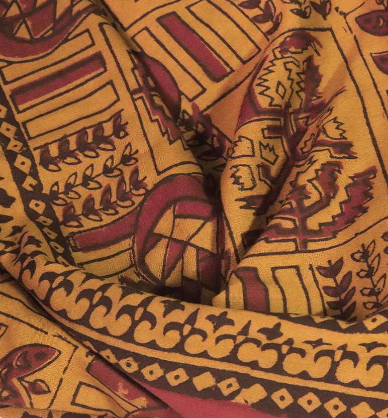Bagh Hand Block Printed Cotton Saree – Traditional Natural Dye Drape