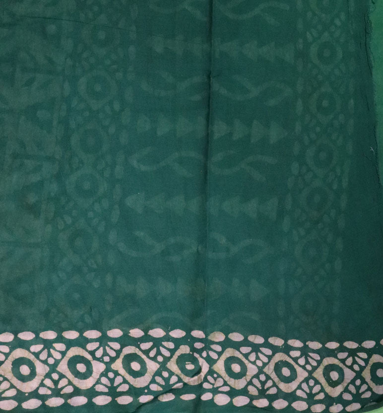 Handcrafted Batik Print Cotton Saree with Blouse Piece